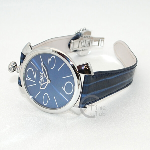GaGa MILANO （ガガミラノ） 時計 腕時計 MANUALE THIN マニュアーレ シン マヌアーレ 46mm ネイビー レザー/シルバー 5090.04